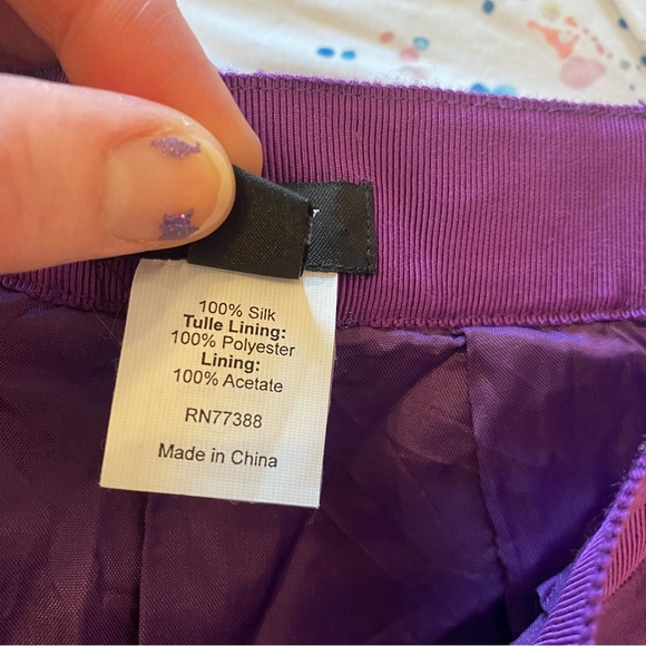 J crew Purple Pleated Mini Bubble Silk Taffeta tulle Skirt Size 4 - Picture 13 of 14
